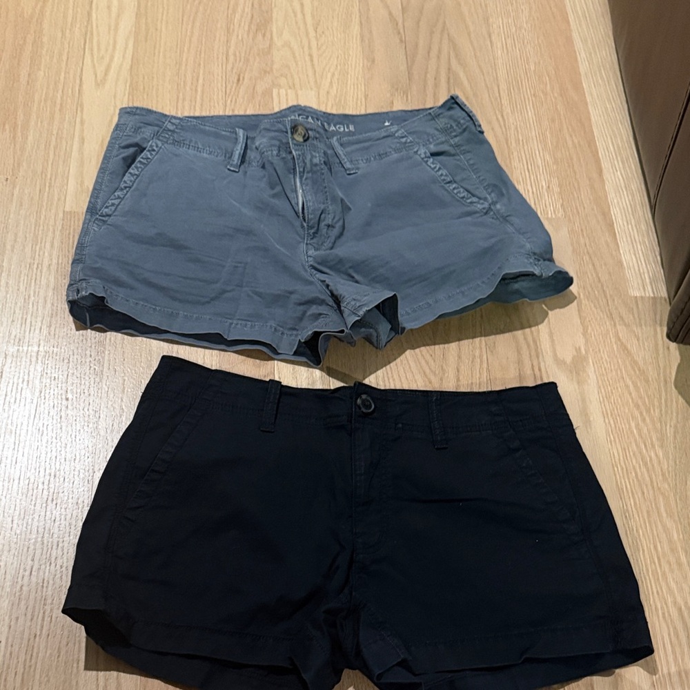 Women's Gray and Black Shorts